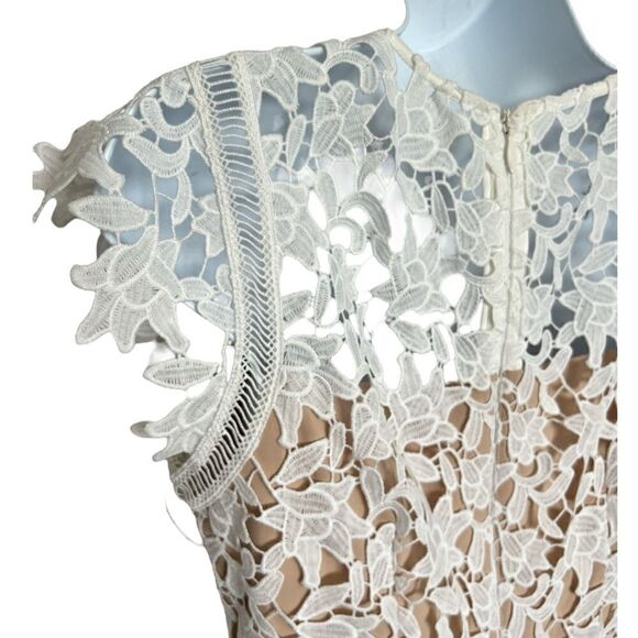 ELIZA J Lace Asymmetric Fit & Flare Dress White Color Size 2 - Picture 5 of 8